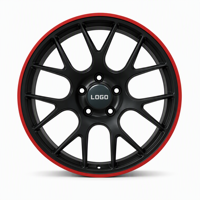 Jantes en alliage forgé personnalisées à 7 branches, noir mat avec bord rouge, 19, 20, 21, 22 pouces pour McLaren 720S