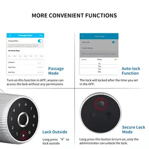 <span class=keywords><strong>2025</strong></span> mới phổ biến không dây kỹ thuật số thông minh khóa cửa Bluetooth & Tùy Chọn wifi Gateway điện thoại thông minh ứng dụng điều khiển-ttlock - Product Image 4