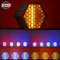 Projecteur de scène LED hexagonal vintage à tête unique 60W COB+RGBW, lumière auxiliaire DMX Strobe pour discothèque et mariage