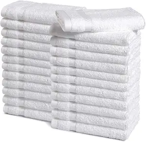 100% Cotton White Washcloth Face Towel 12x12 inches 6 Pack