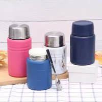 Haute qualité 750ml Double paroi en acier inoxydable isolé pot de nourriture sous vide cuillère de grande taille Logo personnalisé thermos haute température