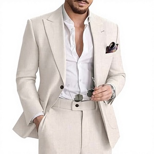 Traje de Esmoquin Personalizado de 3 Piezas para Hombre, Transpirable, con Cierre de Cremallera, de Poliéster/Algodón, Estilo Casual de Negocios, para Novio de Boda - Product Image 3