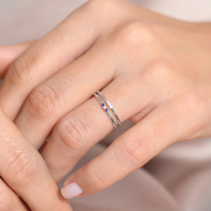 CANNER Minimalist <b>Silver</b> 925 Dainty Thin <b>Stacking</b> <b>Rings</b> Jewelry 1.5MM Triple Stone 18k Yellow Gold <b>Ring</b> Foir Women Wholesale - Product Image 5