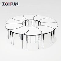 Finition de revêtement de poudre de contreplaqué de bois MDF personnalisé réglable pétale d'étudiant Table de classe collaboration