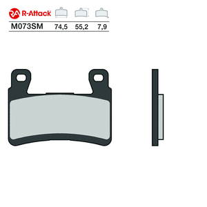 ผ้าเบรกมอเตอร์ไซค์ R-Attack M073SM ขนาด 74.5x55.2x7.9 มม. แบบ Sintered ด้านหน้า ได้รับการรับรอง R90 สีทองแดง - Product Image 1