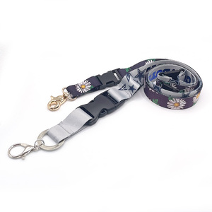 Custom Logo Full Color Sublimation Print Lanyard Neck Strap Promotional Polyester Nylon Satin Lanyards