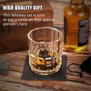 หินวิสกี้หินแกรนิตหินวิสกี้เย็นของขวัญเครื่องดื่มที่ดีที่สุดสำหรับผู้ชายที่คีบน้ำแข็งและถุงเก็บ - Product Image 6