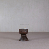 Table basse en bois massif de noyer faite à la main pour le salon, meubles de style antique, design Wabi-Sabi, écologique, convertible, entrée