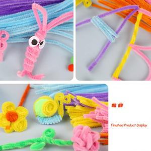 อุปกรณ์งานฝีมือ DIY คุณภาพสูง ไหมเชนิลล์หลากสี ขนาด 0.6*30 ซม. สำหรับงานประดิษฐ์ทำมือ ของใช้ DIY สำหรับเด็ก - Product Image 6
