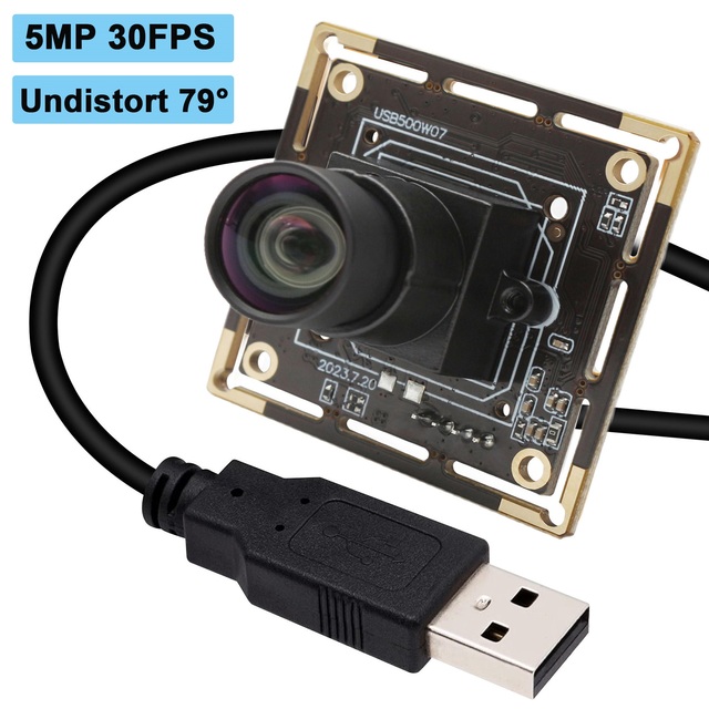 For 5mp Mini USB Camera No Distortion Lens High Speed 2592x1944 30fps Free Driver Module Machine Vision