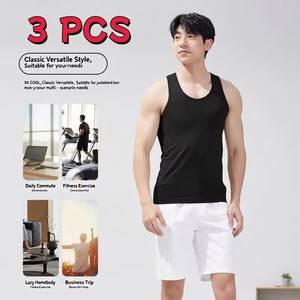 Confezione da 3.15 dollari con 3 costole di cotone in maglia Slim e stile Casual da palestra ad asciugatura rapida <span class=keywords><strong>canotta</strong></span> da <span class=keywords><strong>uomo</strong></span> con colori - Product Image 2