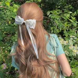Pinza para el pelo con lazo de encaje dulce y etéreo, lazo para el pelo estilo hada francesa para vacaciones, accesorio para el cabello para la parte posterior de la cabeza - Product Image 2