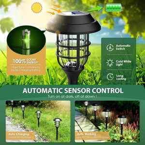 Lámpara Solar de Jardín de Alta Calidad 3 en 1 con 36 LED, Antorchas Solares con Efecto de Llama, Clasificación IP44, 8-10 Horas de Duración, Control por Sensor de Luz - Product Image 2