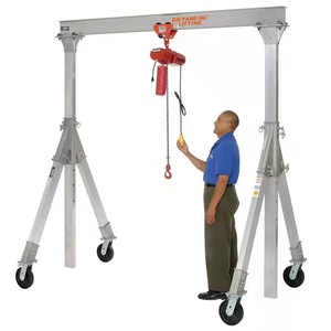Mini-grue <span class=keywords><strong>portique</strong></span> mobile pliable en aluminium léger 0,5T 1T 2T, grue de levage motorisée portable réglable avec télécommande - Product Image 1