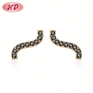 Ladies Fashion <b>Jewelry</b> <b>Wholesale</b> Earrings Women Minimalist <b>Non</b> <b>Tarnish</b> 18k Gold Micro Paved Cubic Zirconia Earrings Stud Earring - Product Image 1