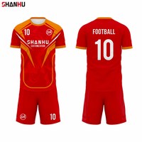 Ensemble de maillots de football en polyester unisexe pour les détaillants, les grossistes, les clubs, les écoles, maillot de football sublimation de haute qualité
