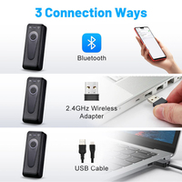 Scanner de Codes-Barres Mini de Poche sans Fil BT 1D 2D QR, Connecté au Téléphone Mobile, pour Vérification de Codes-Barres d'Inventaire POS