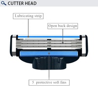 Grattoir de rasoir à dos ouvert à trois couches pour hommes sans lame de soudage par points de cheveux coincés et conception de structure ouverte
