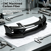 Pièces de structure automobile en fibre de carbone sèche CNC personnalisées, kit carrosserie avec séparateur avant et diffuseur, finition brillante/mate