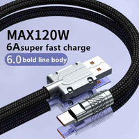 Cables de Carga Rápida OEM de 120W, Trenzados, 6A, Tipo-C, de Nailon, para iPhone, Samsung, Huawei, Xiaomi