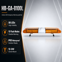 HB-GA-8100L 12-24V IP65 Barre lumineuse d'avertissement LED ambre en PC avec 15 modes de clignotement, fixation magnétique pour secours routier, vente en gros OEM