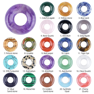 Colgante de cristal natural multimaterial de 2 cm en forma de donut, hecho a mano, para regalo, venta al por mayor 2026 - Product Image 4