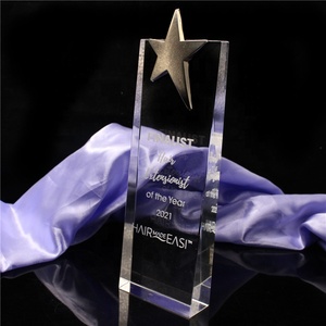 Venta al por mayor superventas personalizado estrella impresa cristal promocional trofeo Cricket deportes ganador cristal trofeo para ganador - Product Image 2