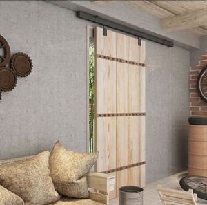 WEKIS High-End Single Heavy Duty Barn Door Hardware <b>Set</b> XinJianWei Modern Design Durable Brass & Steel with <b>Screw</b> Installation - Product Image 3