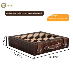Juego de ajedrez de madera multifuncional 12 en 1, juguete educativo de rompecabezas para niños, entretenimiento familiar, regalo navideño para niños - Product Image 6
