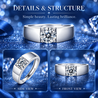 Bagues de fiançailles de luxe en argent sterling 925 avec diamant Moissanite, ajustables, pour mariage et soirée, meilleur cadeau