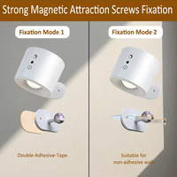 Lampe murale sans fil rechargeable magnétique, lampe de lecture, rotation à 360°, éclairage intérieur pour la maison, les escaliers, la chambre à coucher, le couloir