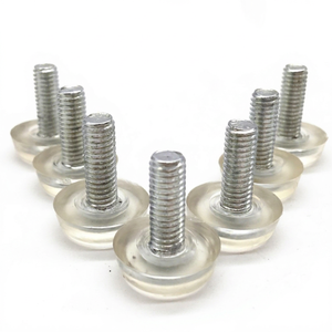 Junyuewei Transparent <b>Adjustable</b> Injection Molding Feet Pads 18mm Diameter Plastic Metal <b>Leg</b> Protection Furniture Shelf Support - Product Image 1