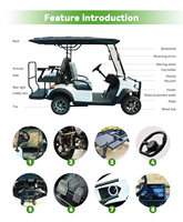 Mini-voiturette de golf électrique 72V 5KW certifiée CE, service DDP USA, personnalisable, pour location en station balnéaire