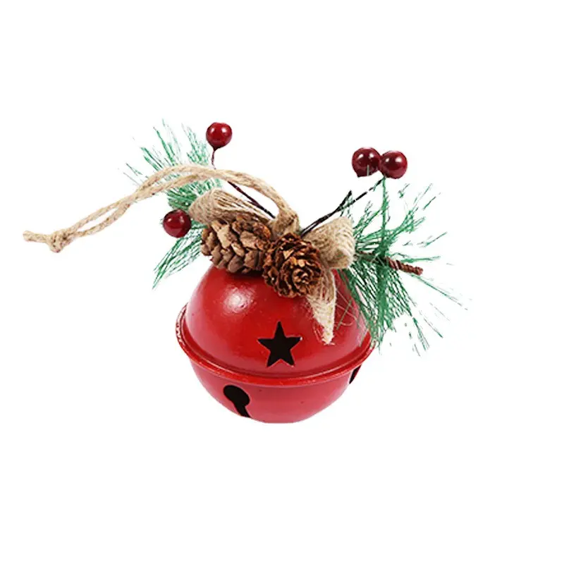 1set/2pcs Christmas Jingle Bells Iron Bell For Decor Hanging Props Santa Claus Ringing Bell Pendant Christmas Tree Ornaments