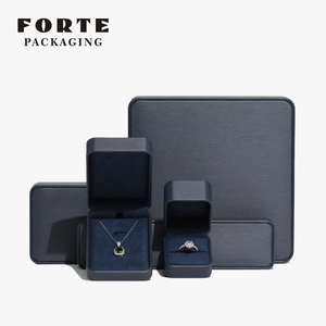 Grande conjunto jóias caixa de jóias forte escovado couro com logotipo personalizável - Product Image 5