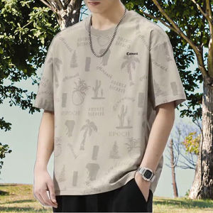 เสื้อยืดคอตตอนผู้ชาย พิมพ์ลายแบรนด์ตามสั่ง เสื้อยืดคอกลมเปล่า ทรงโอเวอร์ไซส์ สตรีทแวร์ เสื้อยืดลายกราฟิก ผู้ผลิต - Product Image 2