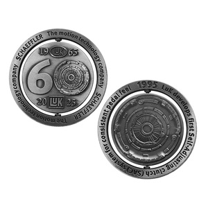 Kỷ niệm tùy chỉnh tiền xu chết đúc Logo quay cổ mạ bạc tiền xu kim loại hợp kim kẽm hai mặt kỷ niệm đồng xu - Product Image 1
