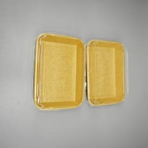 Caja de Papel Kraft de Grado Alimenticio para Pastelería, Postres, Pasteles, Bandeja Rectangular para Llevar Sushi con Tapa Transparente - Product Image 2