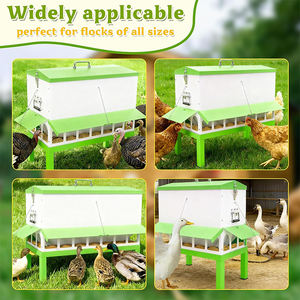 <span class=keywords><strong>Mangeoire</strong></span> à poulet JH-Mech avec 18 ports, couvercle verrouillable, grande capacité, <span class=keywords><strong>anti</strong></span>-rats, en acier galvanisé, verte - Product Image 3