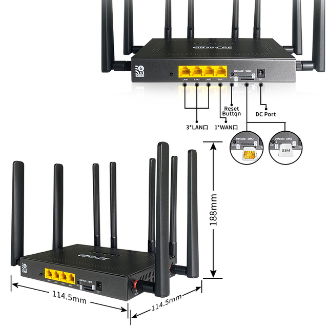 Industrial Wifi 6 AX3000 Lte Dual Band 4g Con Scheda Sim Italia Wireless with Mit Sim Karte Wifi Doble Banda 5g Sim Card Router
