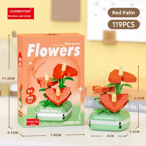 Lele Brothers 1506-1519 DIY Micro juego de bloques de construcción Artificial inmortal suculento juguetes en maceta adornos modelo de juguete de plástico - Product Image 6