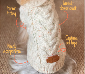 Suéter de Lujo Clásico de Ganchillo para Perra <span class=keywords><strong>Galgo</strong></span> Italiano, Ropa Personalizada para Mascota 100% Lana de Cachemira - Product Image 1