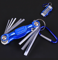 Jeu d'outils portables pliables en métal pour clés Allen métriques, clés hexagonales et tournevis hexagonaux