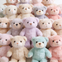 Ourson en peluche pastel de 20 cm (8 pouces) en gros d'usine, jouet en peluche doux personnalisé OEM ODM, cadeau d'anniversaire pour garçons et filles