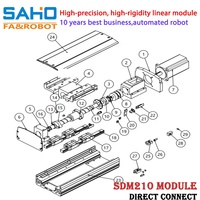 Actuador Lineal de Precisión SDM175 con Rodamiento de Bolas, Motor de Aluminio a Prueba de Polvo, Módulo Lineal de Perfil Bajo, Carga de 80 kg, Velocidad de 1 m/s