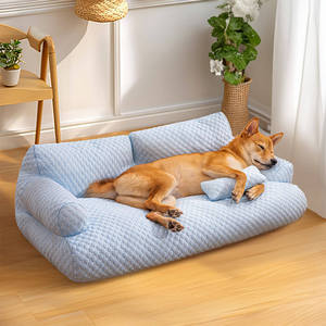 Fabrik Großhandel benutzer definierte Eis Seide Kühlung Haustier Bett atmungsaktiv wasch bar Hund Katze Sofa Couch Bett mit Kissen Hund Zubehör - Product Image 1