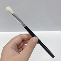 Ensemble de pinceaux de maquillage pour les yeux en poils de chèvre de haute qualité, personnalisés, de luxe, à marque privée, noirs, échantillons gratuits