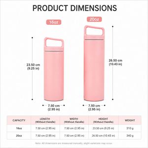 Custom Logo <b>Double</b> <b>Wall</b> Stainless Steel Vacuum Water Bottle with Handle Lid Insulated Outdoor Travel Gym Gift Sports Flask - Product Image 3