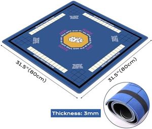 Nappe de Mahjong Bleue Nine-Marsh 31,5'x31,5' – Housse Antidérapante pour Mahjong, Poker, Tuiles, Dominos – Tapis de Table pour Jeux de Société - Product Image 2