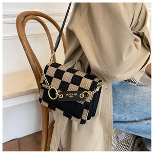 Charme féminin léger petit carré motif damier sac automne et hiver nouvelle mode femme dames bandoulière sac à bandoulière - Product Image 3